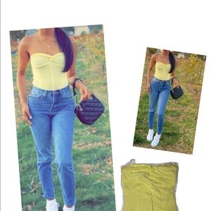 Forever 21 yellow body suit XS